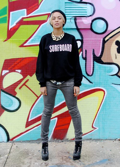 Beyonce Surfboard Sweatshirt | Surfboarding Crewneck Pullover Sweatshirt