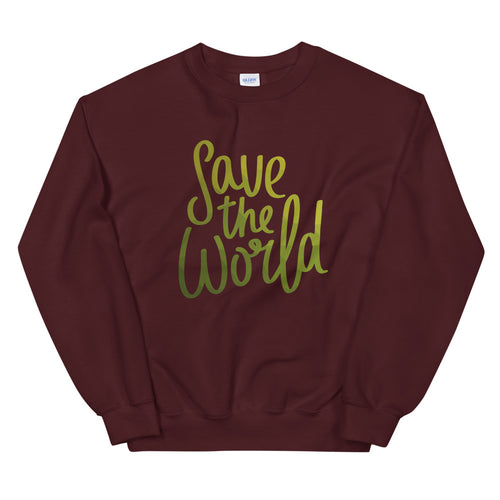 Save The World Crewneck Sweatshirt for Women
