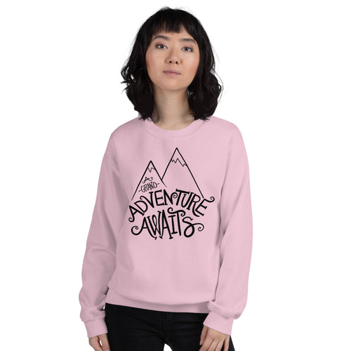 A Grand Adventure Awaits Sweatshirt | Pink Crewneck Sweatshirt for Women