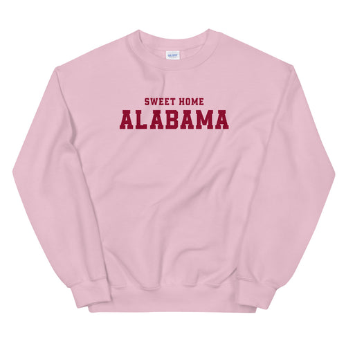 Pink Sweet Home Alabama Pullover Crewneck Sweatshirt for Women