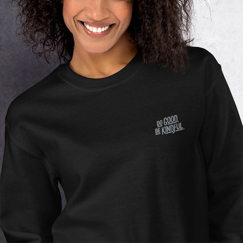 Be Good Be Kindful Sweatshirt Embroidered Positive Sayings Pullover Crewneck