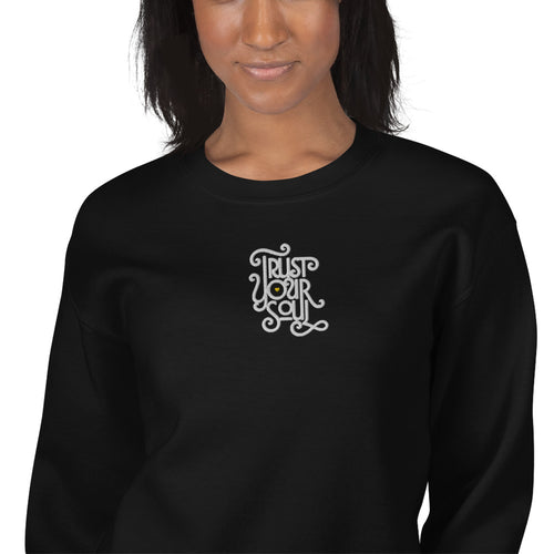 Trust Your Soul Sweatshirt Embroidered Positive Words Pullover Crewneck