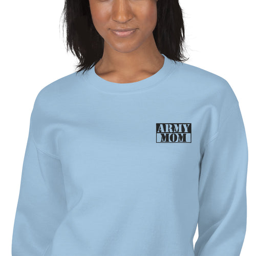 Army Mom Sweatshirt Custom Embroidered Pullover Crewneck