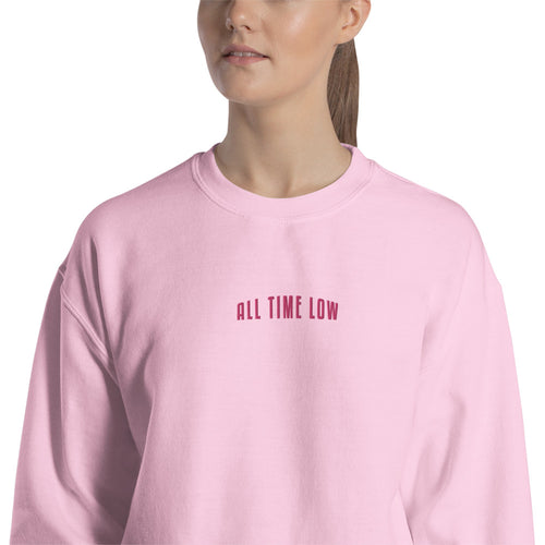 All Time Low Sweatshirt Embroidered Rock Bottom Pullover Crewneck