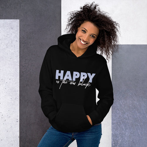 Happy is The New Black Hoodie for Women