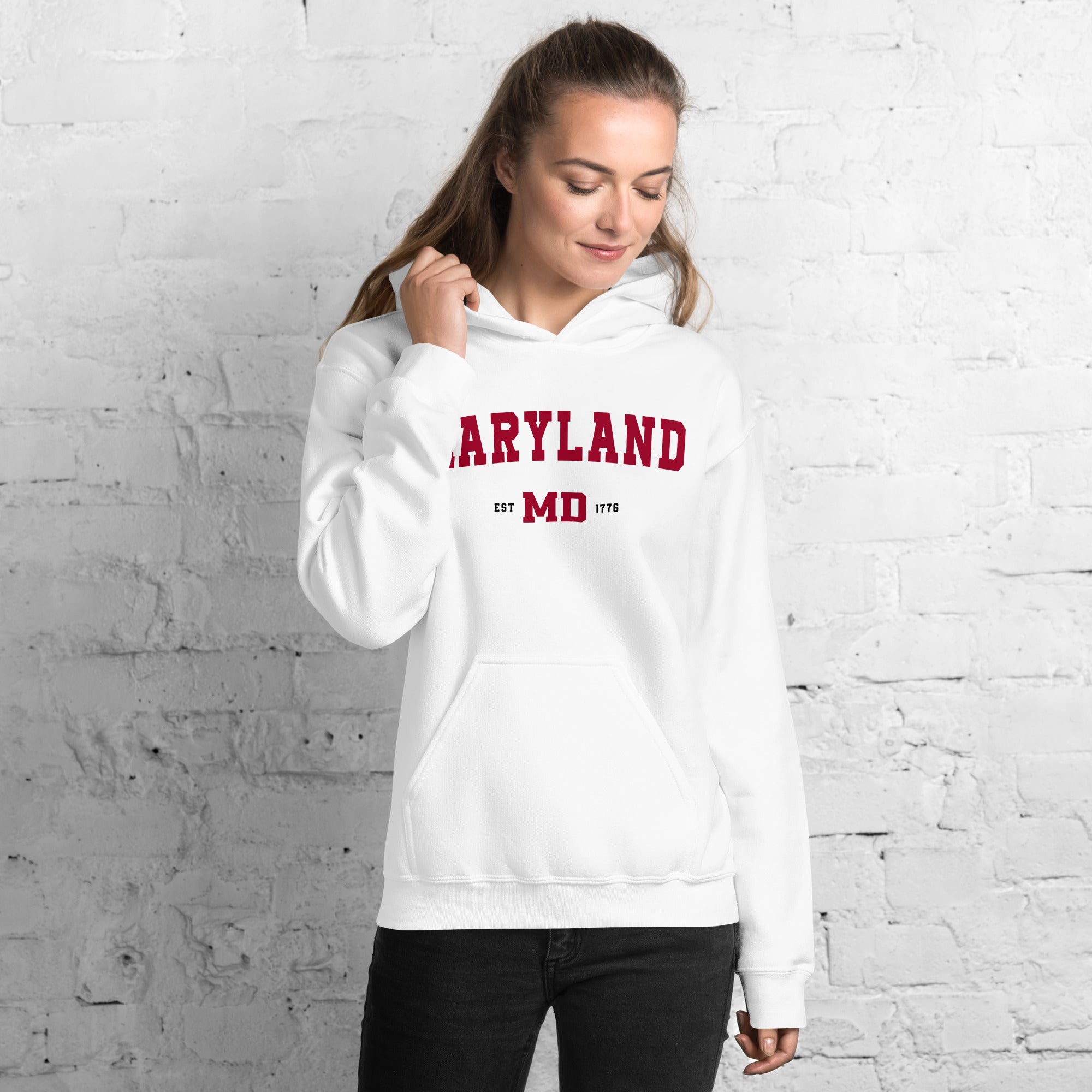 Maryland Hoodie | MD State One Piece Pullover Hoodie Women