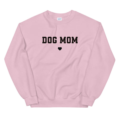 Pink Dog Mom Pullover Crewneck Sweatshirt for Women
