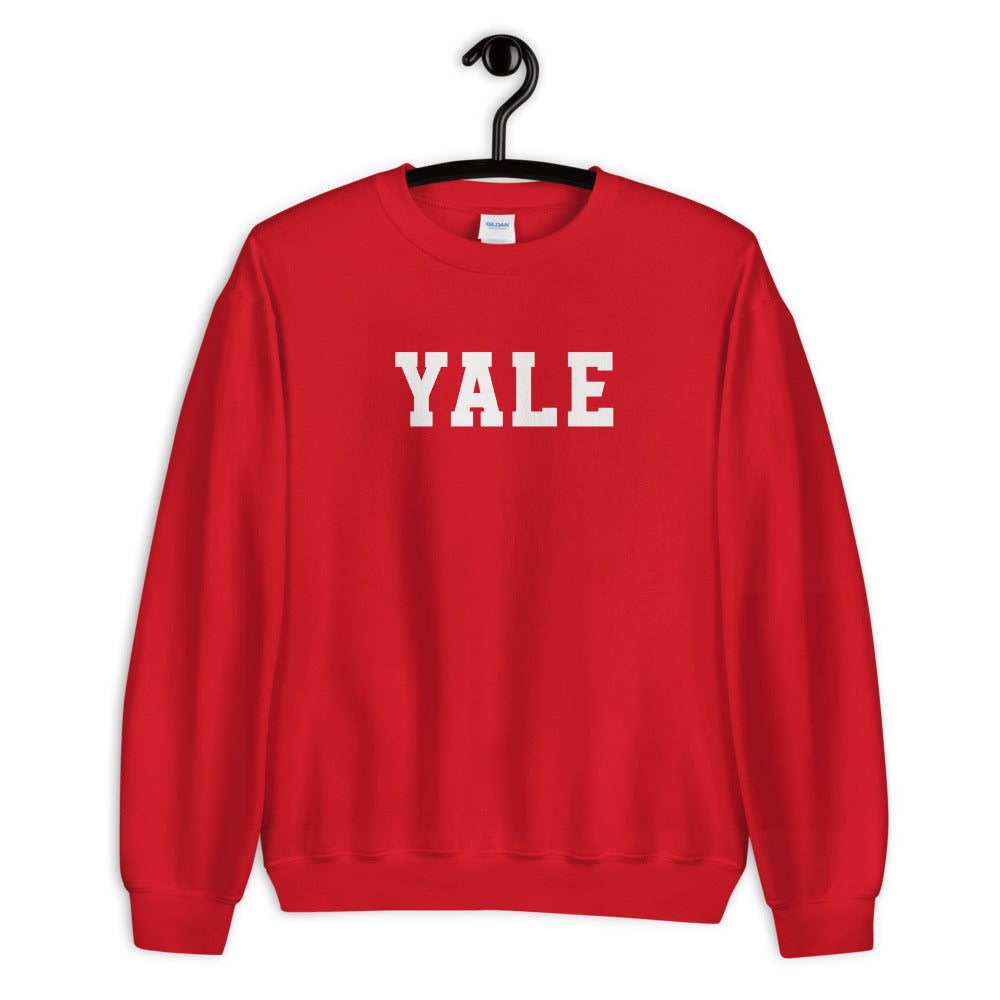 Red Yale Pullover Crewneck Sweatshirt for Women
