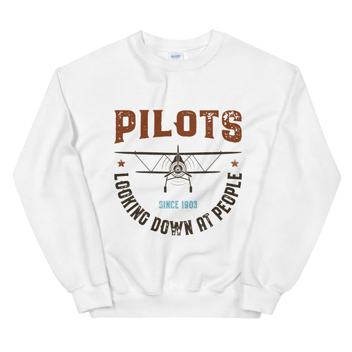 Pilots Looking Down At People Funny Vintage Crewneck Sweatshirt