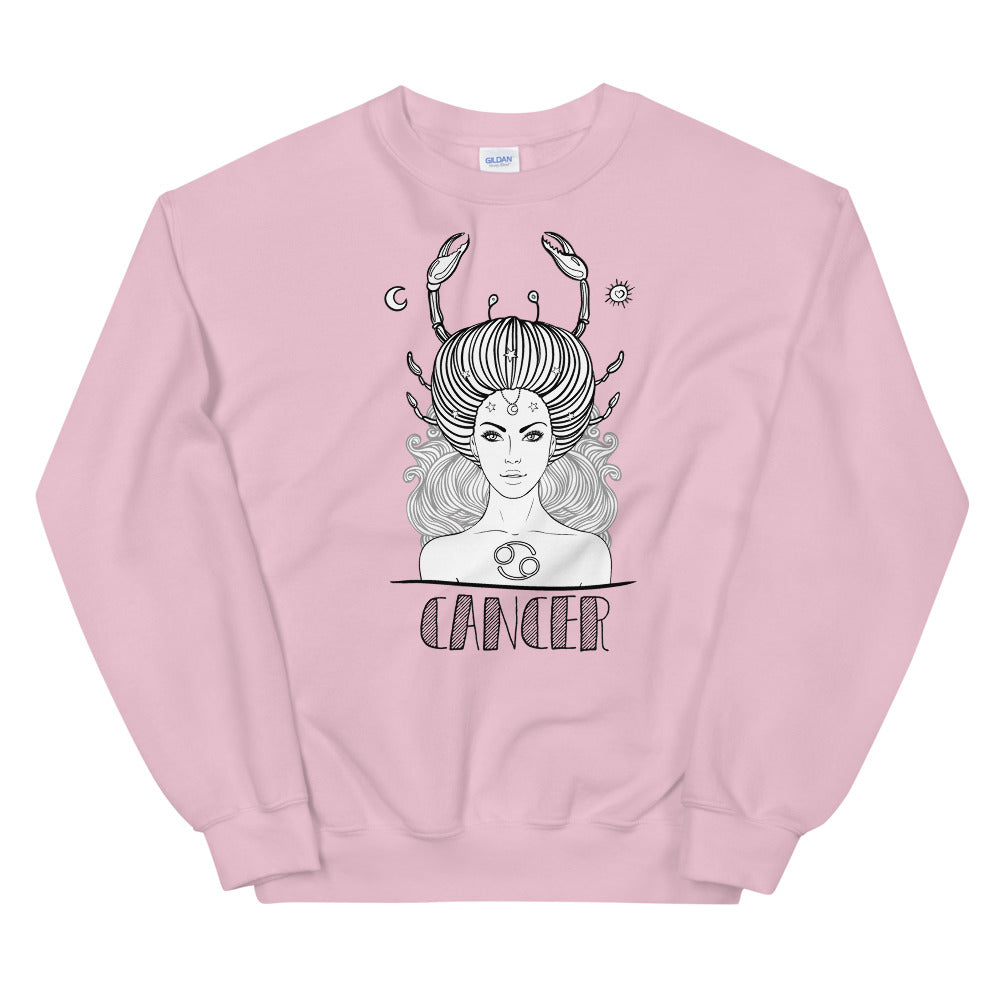 Cancer Sweatshirt | Pink Crewneck Cancer Zodiac Sweatshirt