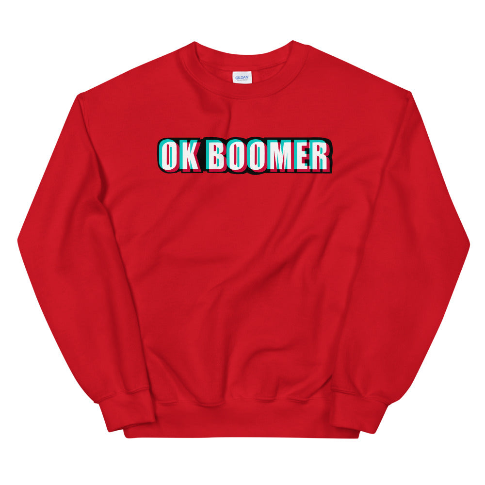 Ok Boomer Sweatshirt | Red Ok Boomer Meme Sweatshirt for Women