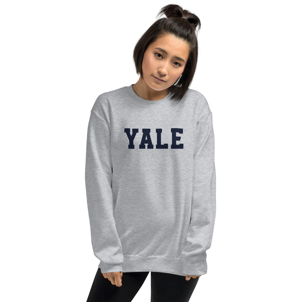 Grey Yale Pullover Crewneck Sweatshirt for Women