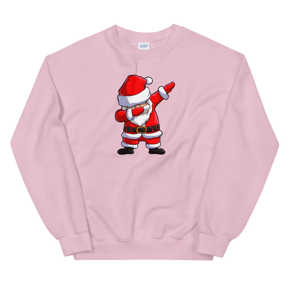 Pink Dab Santa Pullover Crewneck Sweatshirt for Women