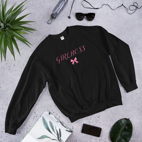 Girl Boss Ribbon Sweatshirt for Women and Girls