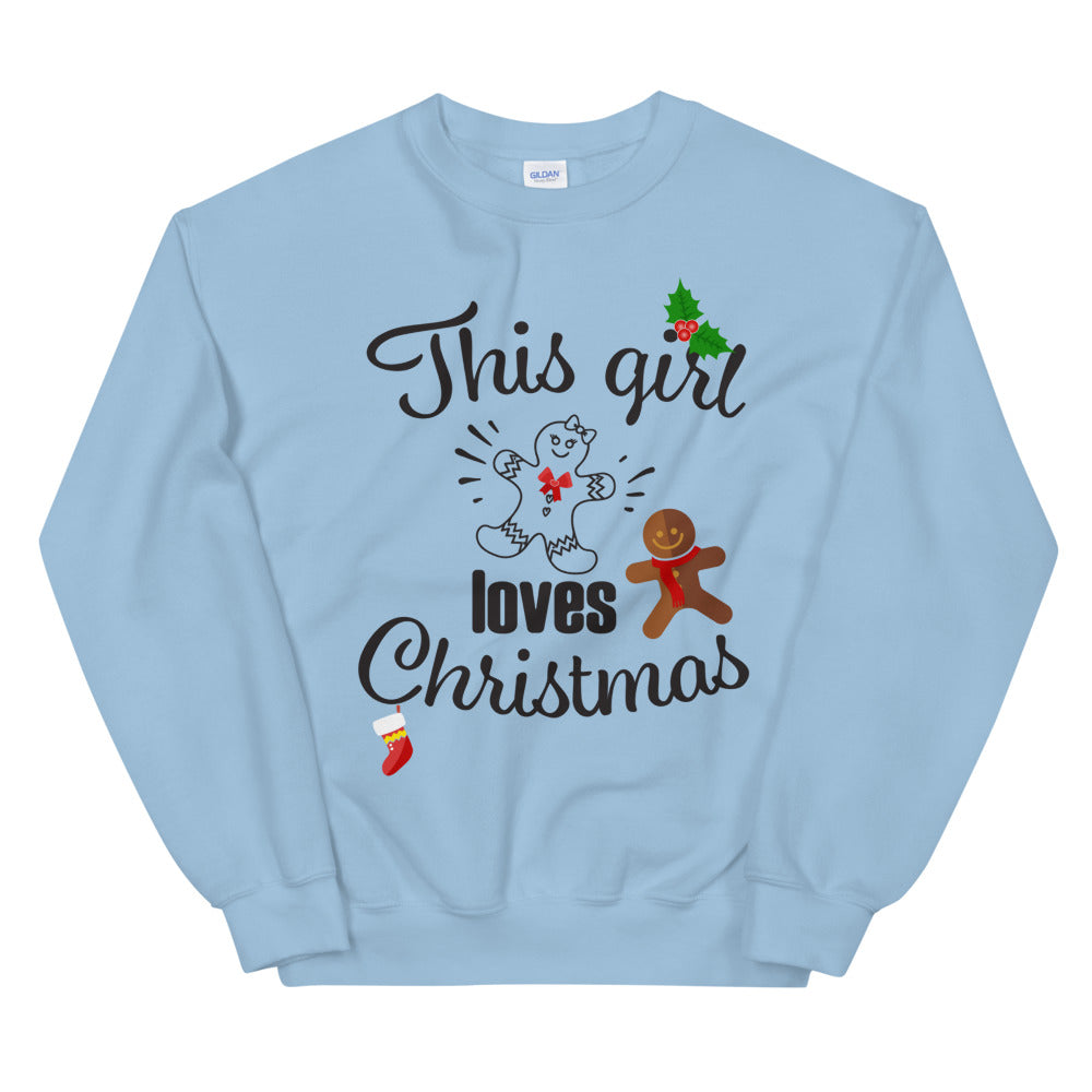 This Girl Loves Christmas Crewneck Sweatshirt for Ladies
