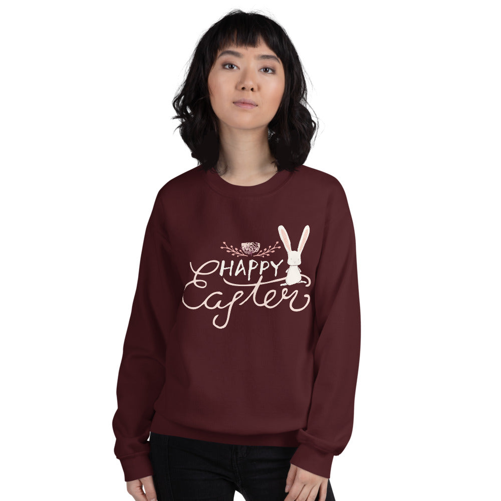 Happy Easter Cute Bunny Crewneck Sweatshirt for Women