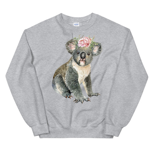 Cute Baby Koala Bear Sweatshirt in Grey Color for Women