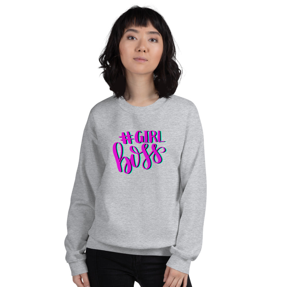 Girl Boss Sweatshirt | Grey Hashtag Girl Boss Sweatshirt for Women