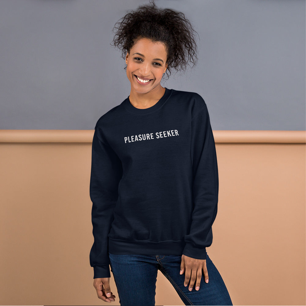 Navy Pleasure Seeker Pullover Crew Neck Sweatshirt for Women