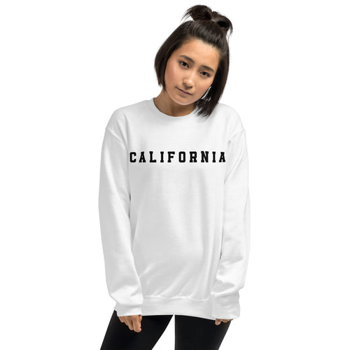 White California Sweatshirt Womens Pullover Crew Neck
