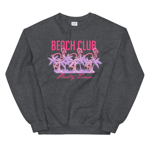 Beach Club Party Time Crewneck Sweatshirt for Women
