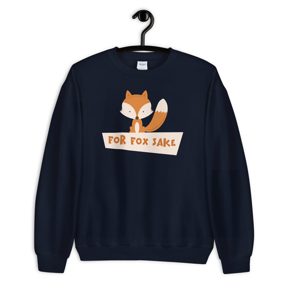 Navy For Fox Sake Pullover Crewneck Sweatshirt for Women