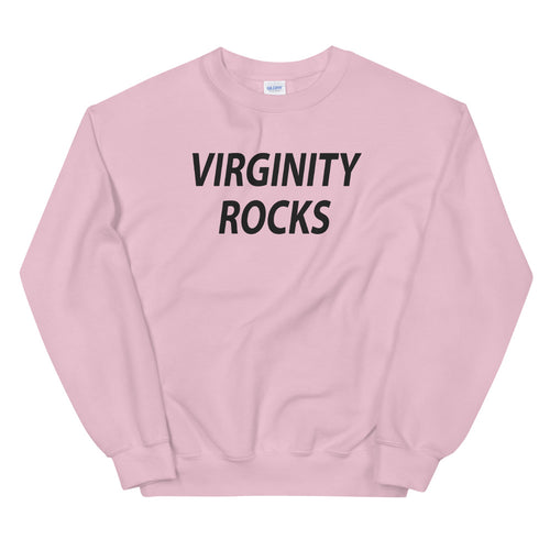 Virginity Rocks Sweatshirt | Pink Crewneck Virginity Rocks Pullover for Women