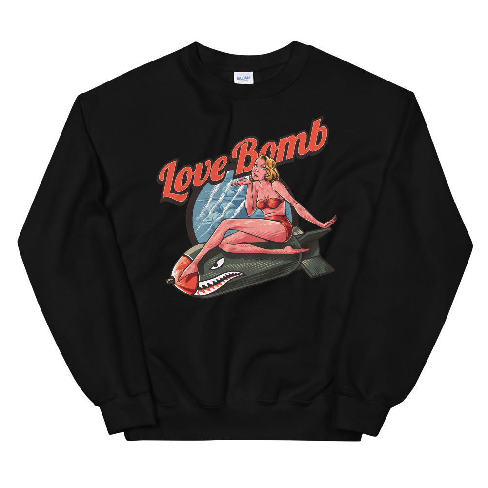 Love Bomb Sweatshirt | Black Vintage Love Bomb Sweatshirt