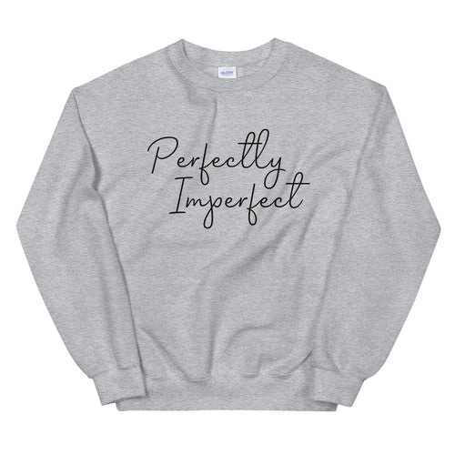 Grey Perfectly Imperfect Pullover Crew Neck Sweatshirt for Women