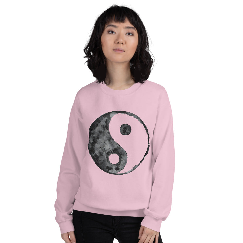 Chinese Peace Sign Symbol Watercolor Graphic Crewneck Sweatshirt