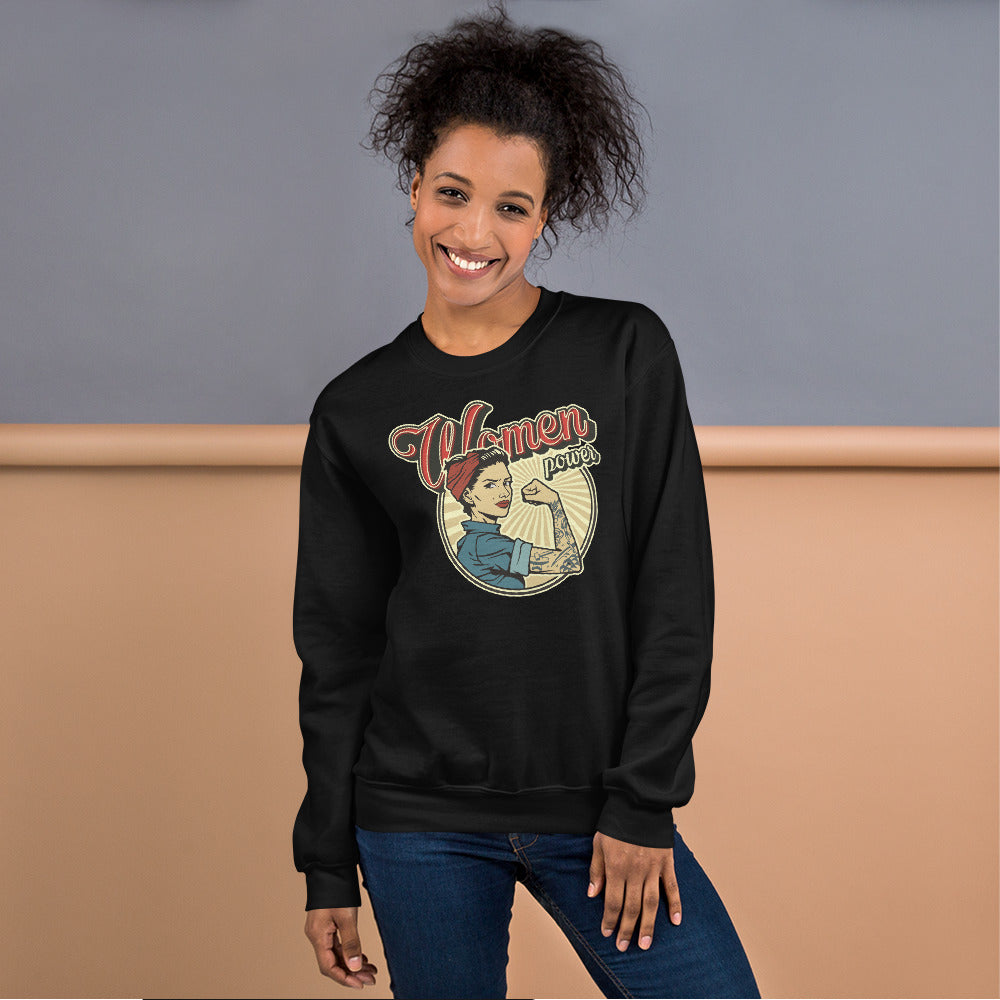 Black Woman Power Vintage Pullover Crewneck Sweatshirt
