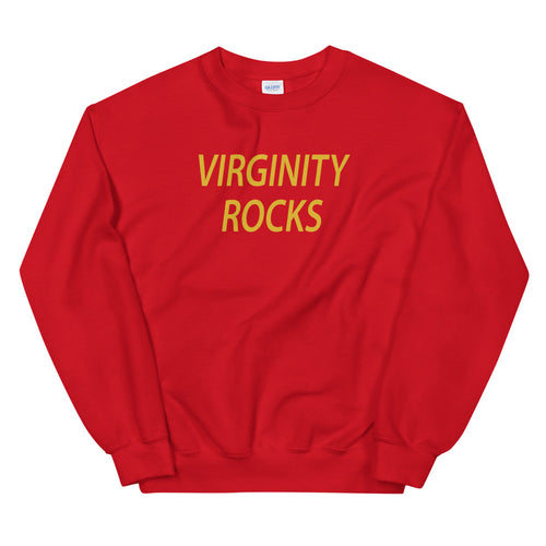 Red Virginity Rocks Sweatshirt Pullover Crewneck for Women
