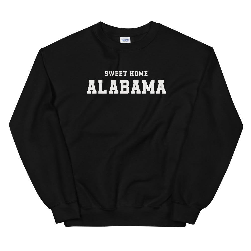 Black Sweet Home Alabama Pullover Crewneck Sweatshirt for Women