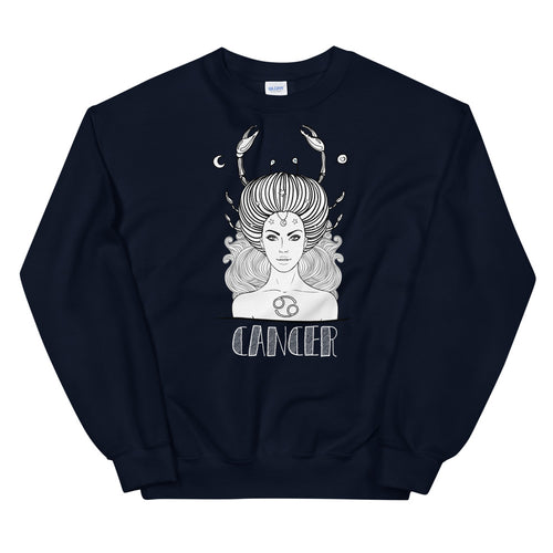 Cancer Sweatshirt | Navy Crewneck Cancer Zodiac Sweatshirt