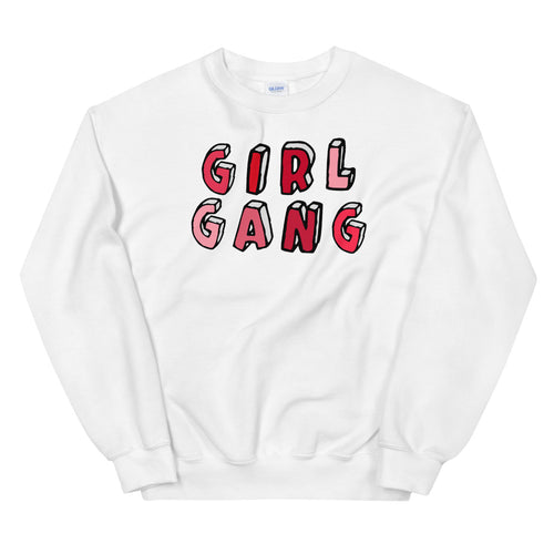White Girl Gang Pullover Crewneck Sweatshirt for Women