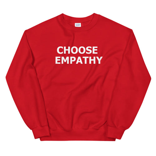 Red Choose Empathy Sweatshirt Pullover Crewneck for Women
