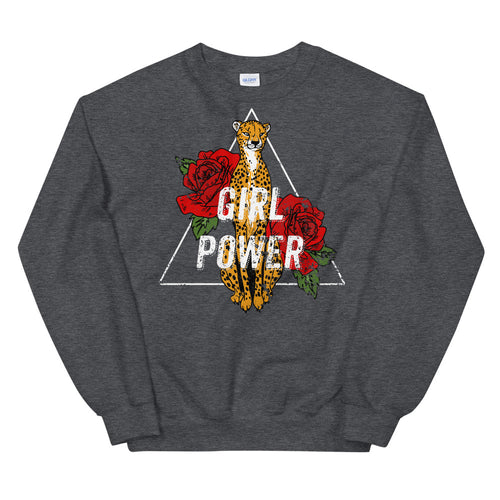 Girl Power Leopard Print Sweatshirt for Ladies
