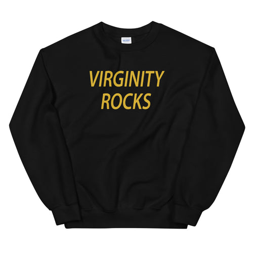 Black Virginity Rocks Sweatshirt Pullover Crewneck for Women