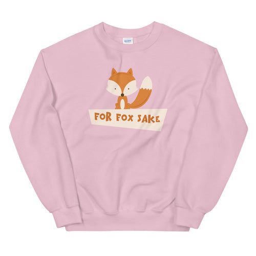 Pink For Fox Sake Pullover Crewneck Sweatshirt for Women