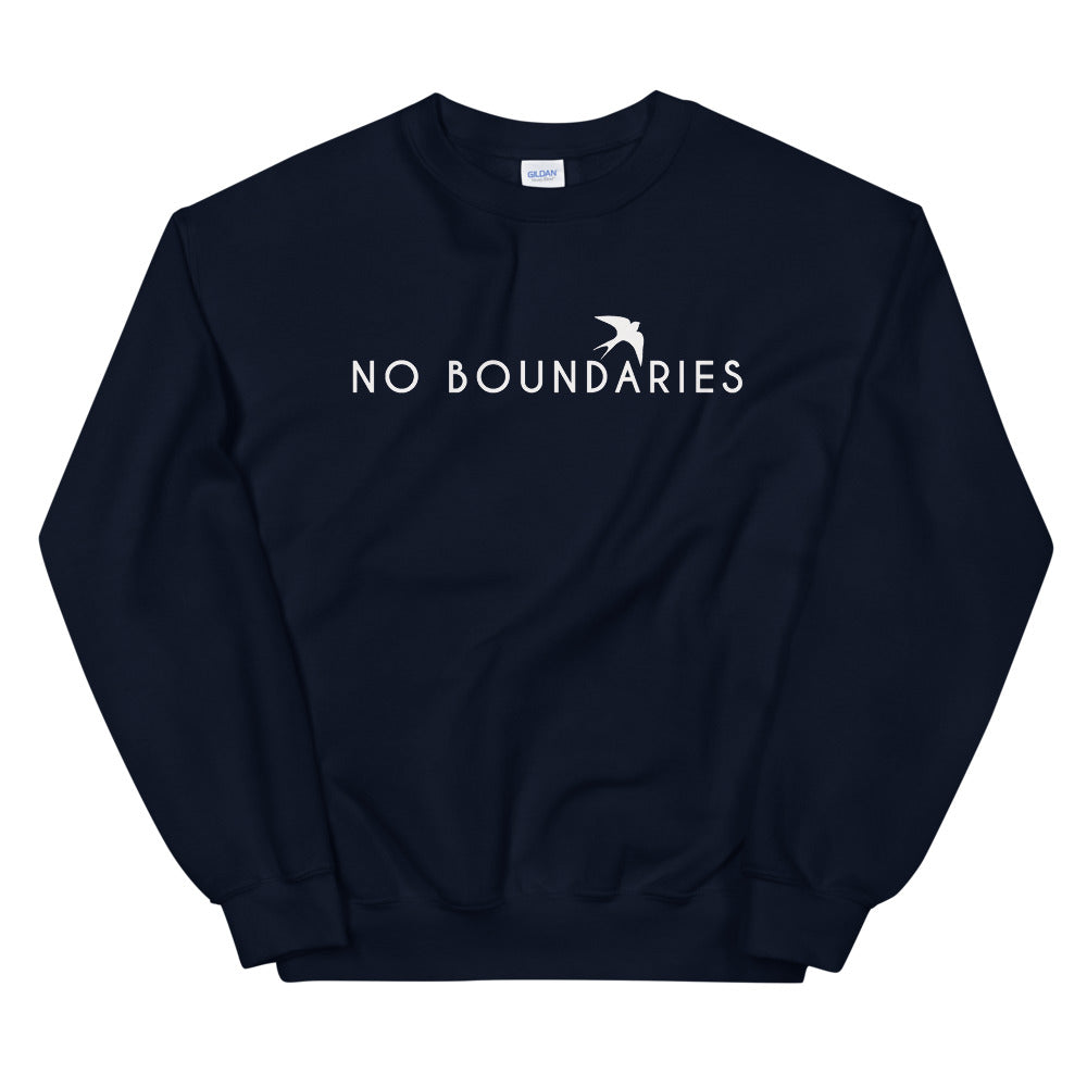 Navy No Boundaries Motivational Pullover Crew Neck Sweatshirt