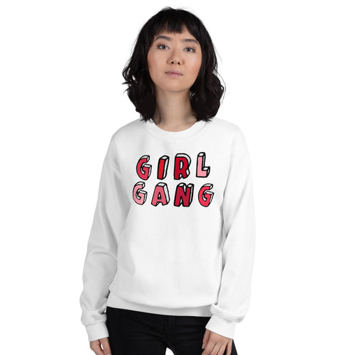 White Girl Gang Pullover Crewneck Sweatshirt for Women