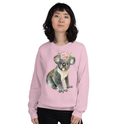 Cute Baby Koala Bear Sweatshirt in Pink Color for Women