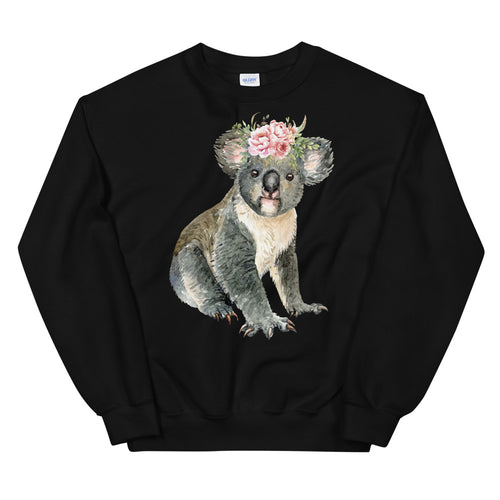 Cute Baby Koala Bear Sweatshirt in Black Color for Women