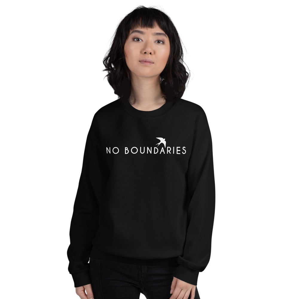Black No Boundaries Motivational Pullover Crew Neck Sweatshirt