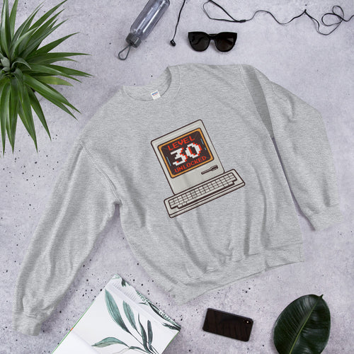 Vintage Computer Gamer Level 30 Unlocked Sweatshirt