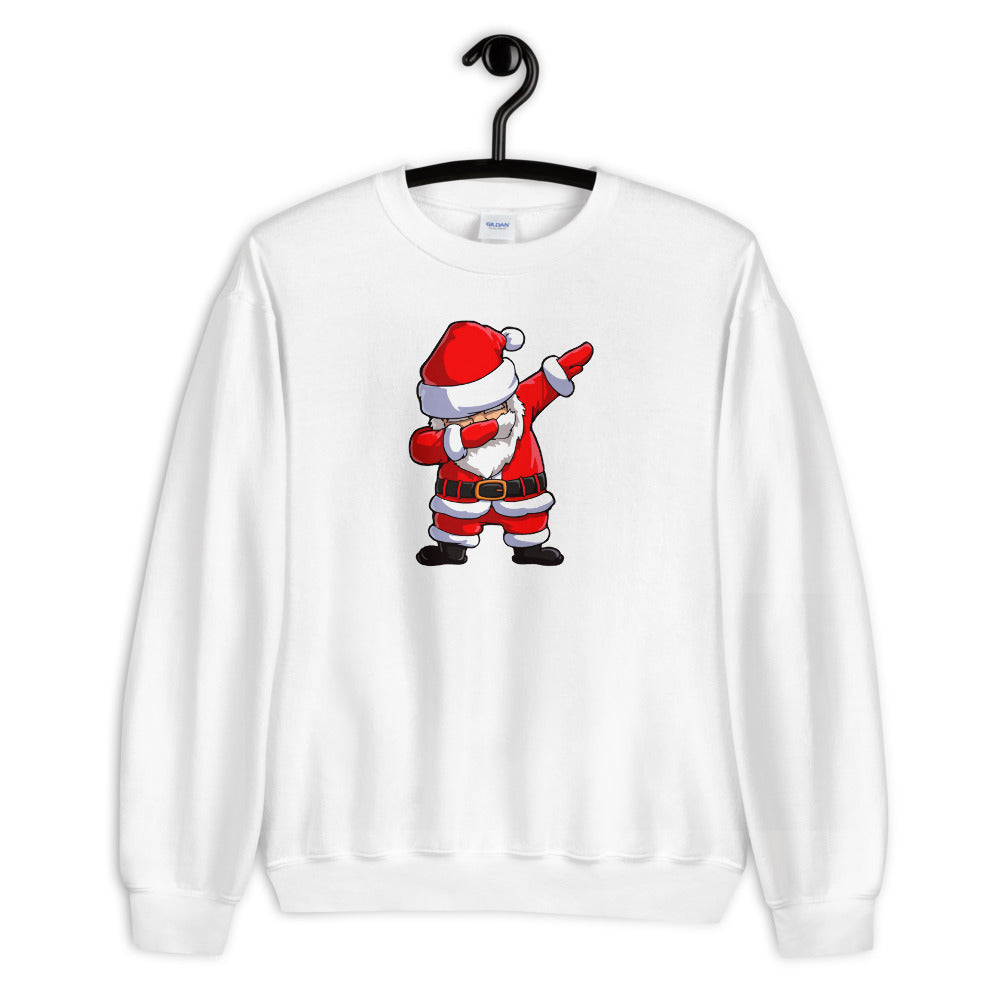 White Dab Santa Pullover Crewneck Sweatshirt for Women