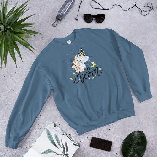 Unicorn Face Sweatshirt | Little Unicorn Face Sweatshirt for Ladies
