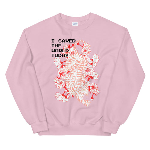 I Saved The World Today Tiger Crewneck Sweatshirt for Women