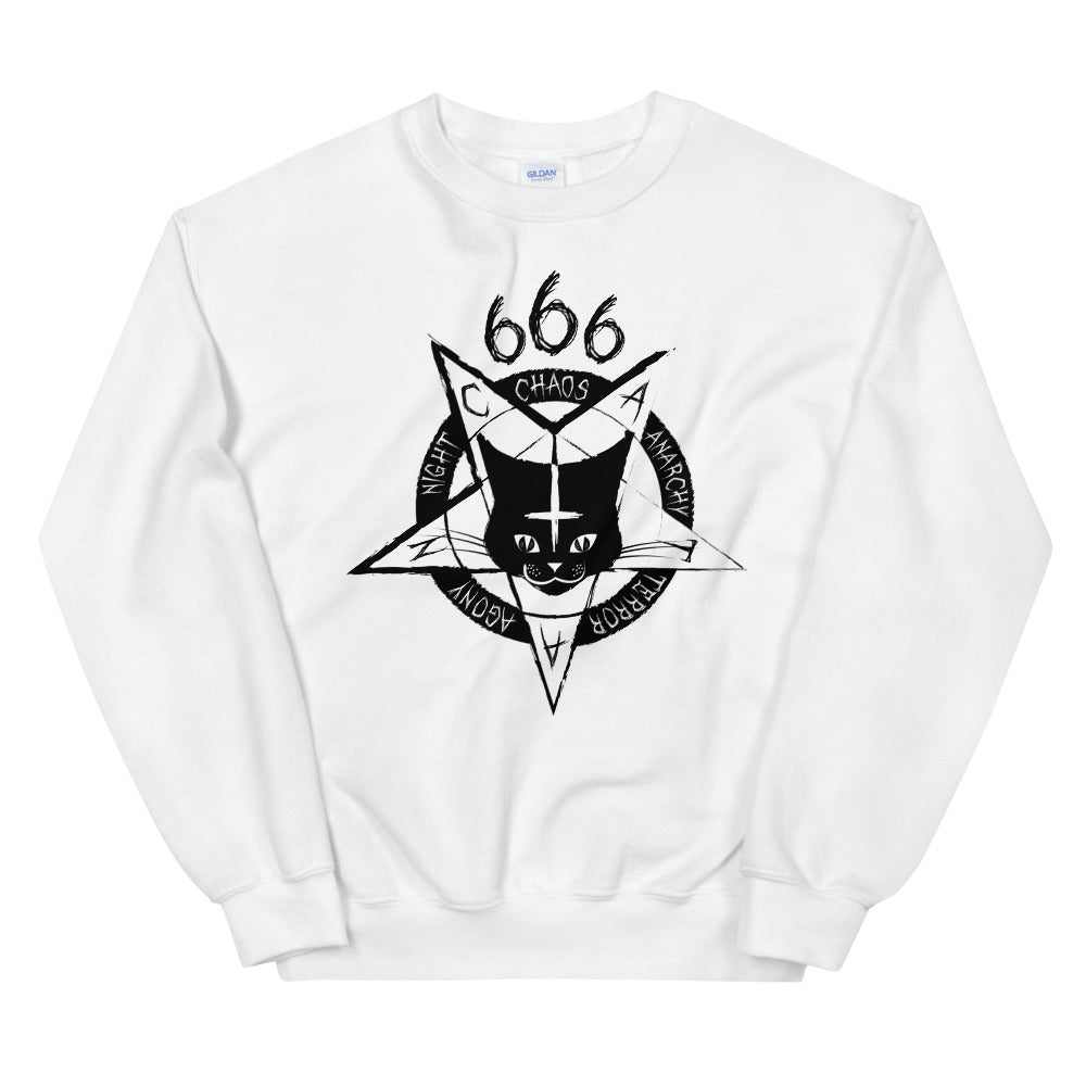 666 Satan Cat Pullover Crewneck Sweatshirt for Women
