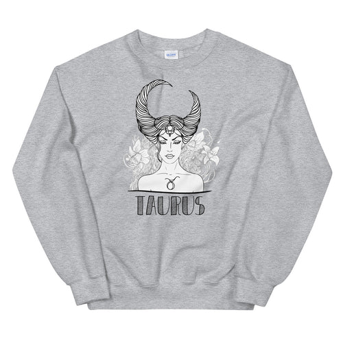 Taurus Sweatshirt | Grey Crewneck Taurus Zodiac Sweatshirt